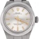 Oyster Perpetual 28 (steel, silver dial, Oyster bracelet, box and dated warranty card, pre-owned)