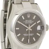 Datejust 31 ref. 278240 (steel, smooth bezel, dark grey dial, Oyster bracelet, box and papers, pre-owned)