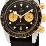 Black Bay Chrono S&G 41mm M79363N-0003 (steel and yellow gold bezel, black dial, black fabric strap)