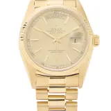 Day-Date 18038 (18k yellow gold, champagne dial, President, box and papers)