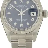 Lady-Datejust 26 ref. 79190 (steel, engine-turned bezel, blue dial with Arabic numerals, Oyster bracelet, pre-owned)