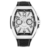 Vanguard Racing V 45 CC DT chronograph (steel, white dial, black flange, black leather-insert rubber strap)