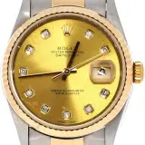 Datejust 36 (steel and 18k yellow gold, champagne diamond dial, fluted bezel, Jubilee bracelet, pre-owned)