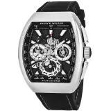 Vanguard Grande Date chronograph V 45 CC GD SQT (steel, skeleton dial, black alligator strap)