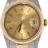 Datejust 36 (steel and 18k yellow gold, champagne dial, fluted bezel, Jubilee bracelet, pre-owned)