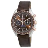 Speedmaster Moonphase Co-Axial Master Chronometer 304.23.44.52.13.001 (steel and Sedna gold, brown dial, alligator strap)