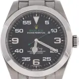 Air-King 40 (steel, black dial with green Rolex text, Oyster bracelet, box and dated warranty card, pre-owned)