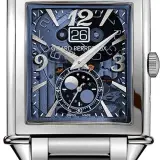 Vintage 1945 XXL Large Date Moon Phases skeleton 25882-11-421 (steel, blue openworked dial, bracelet)