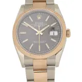 Datejust 36 126231 (steel and Everose gold, fluted bezel, dark dial, Oyster bracelet)
