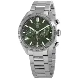 Carrera Chronograph 44mm CBN2A10.BA0643 (steel, green dial, steel bracelet, Calibre Heuer 02)