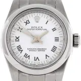 Oyster Perpetual 26 (steel, white Roman dial, Oyster bracelet, box and dated warranty card, pre-owned)