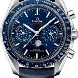 Speedmaster Moonphase Master Chronometer 44.25mm 304.33.44.52.03.001 (steel, blue ceramic bezel, blue dial, blue alligator strap)
