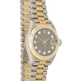 Lady-Datejust 26 69179 (white gold, yellow gold bezel, Jurassic fossil dial, Tridor President, box)