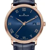 Villeret Ultraplate 6651-3640-55B (18k red gold, blue dial, blue alligator strap)