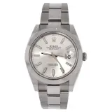 Datejust 41 (steel, smooth bezel, silver dial, Oyster bracelet)