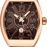 Vanguard V 45 SC DT (rose gold, brown compass dial, brown alligator strap)