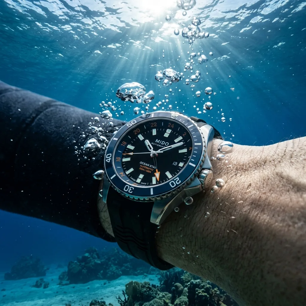 Mido Ocean Star GMT underwater